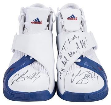 2005 Chauncey Billups Game Used, Signed & Inscribed Adidas Detroit Pistons Sneakers (Player LOA & JSA)